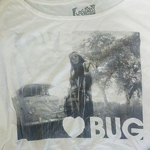 Local Celebrity white high low loose top Large